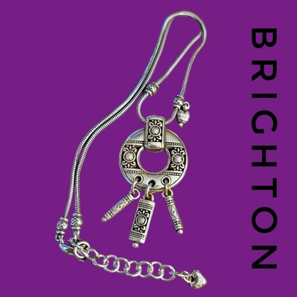 BRIGHTON Modified Relic Southwestern Round Pendant Chain Necklace - Picture 1 of 7